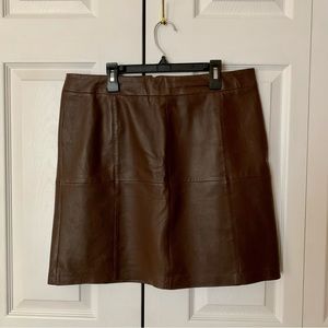 Grain de Malice brown leather skirt